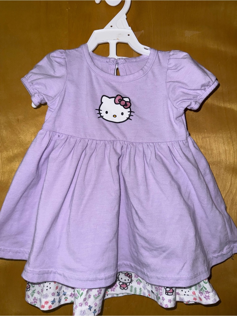 Hello Kitty Lilac Layered Skirt Dress with Bow Accent